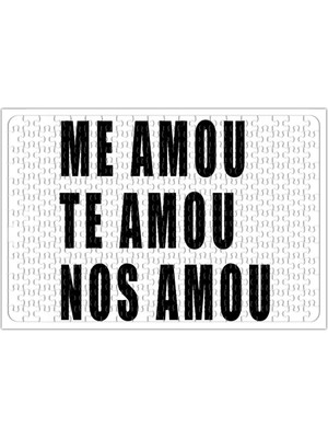 Baskı Dükkanı Me Amou Te Amou Nos Amou Branca Puzzle 240 Parça Yapboz