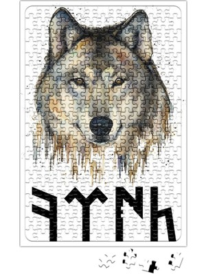 Baskı Dükkanı Göktürk Türk ve Kurt Puzzle 240 Parça Yapboz