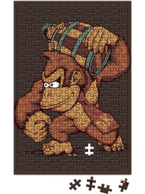 Baskı Dükkanı Varil ve Goril Puzzle 240 Parça Yapboz