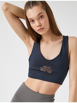 Koton Kadın U Yaka Baskılı Yoga Sütyeni