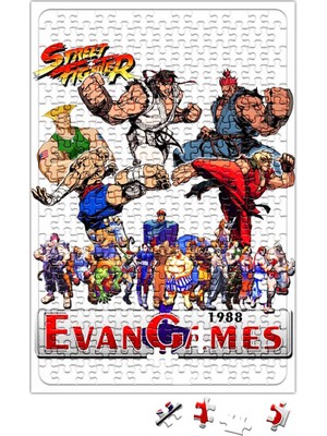 Baskı Dükkanı Street Fighter Evan Games 1988 Puzzle 240 Parça Yapboz