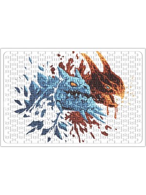 Baskı Dükkanı Dota 2 Jakiro Fire And Ice Puzzle 240 Parça Yapboz