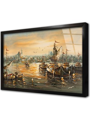 Tablosan Istanbul Boğaz Manzaralı Çerçeveli Cam Tablo