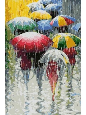 WebStyle Sayılarla Boyama Seti Kasnaklı Yağmur Altında 40 x 50 cm
