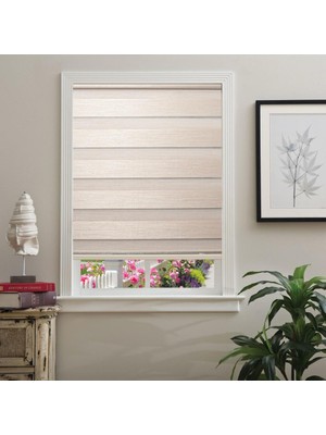 Shopmekan Hazır Hasır Bambu Zebra Stor Perde Kum Beji 190X200CM