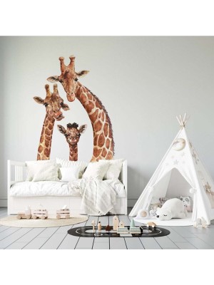 Kt Grup Safari Zürafa Ailesi Duvar Sticker Seti