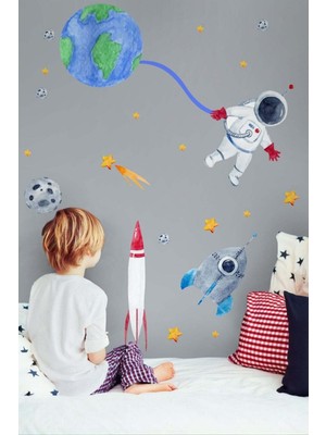 Kt Grup Astronot ve Gezegenler Duvar Sticker Seti