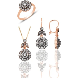 Söğütlü Silver Gümüş Elmas Möntürlü Üçlü Set