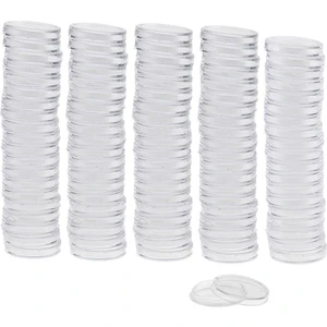 100 Adet Temizle Plastik Sikke Kapsül Tutucular Vitrin Kutusu Koleksiyonu 22MM (Yurt Dışından)