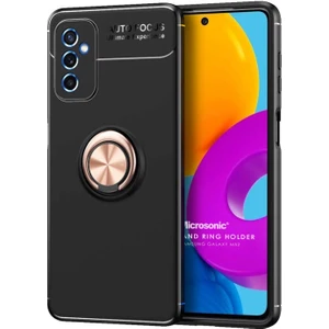 Samsung Galaxy M52 Kılıf Kickstand Ring Holder Siyah Rose