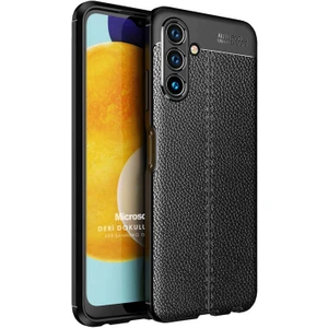 Samsung Galaxy A13 Kılıf Deri Dokulu Silikon Siyah