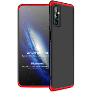 Samsung Galaxy M52 Kılıf Double Dip 360 Protective Siyah Kırmızı