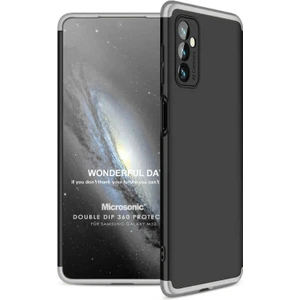 Samsung Galaxy M52 Kılıf Double Dip 360 Protective Siyah Gri