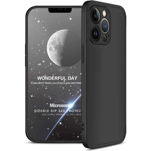 Apple iPhone 13 Pro Max Kılıf Double Dip 360 Protective Siyah