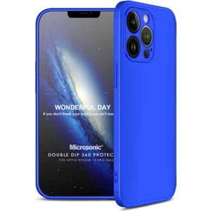 Apple iPhone 13 Pro Max Kılıf Double Dip 360 Protective Mavi