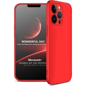 Apple iPhone 13 Pro Max Kılıf Double Dip 360 Protective Kırmızı