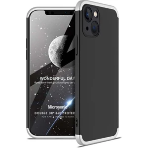 Apple iPhone 13 Mini Kılıf Double Dip 360 Protective Siyah Gri