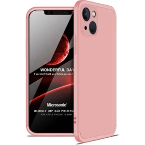Apple iPhone 13 Mini Kılıf Double Dip 360 Protective Rose Gold