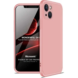 Apple iPhone 13 Kılıf Double Dip 360 Protective Rose Gold