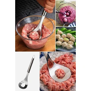 Paslanmaz Çelik Köfte ve Lokma Kaşığı Pratik Lokma Dökme Hamur Şekillendirici Kaşık