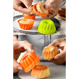 Pratik 18 Li Mini Kek Kalıbı 3D Kurabiye Pasta Muffin Kalıpları Silikon Pişirme Kalıbı