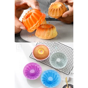 Lüx Pratik Silikon Mini Kek Kalıbı 12 Parça Muffin Kek Kupası Kalıbı Hamur Kek Pişirme Kalıbı