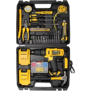 24 V Full Setli DARBELİ 37 Parça Çift Bataryalı Metal Şanzumanlı Şarjlı Matkap
