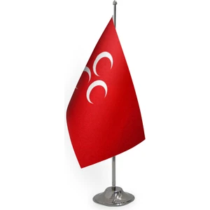 Üç Hilal Kırmızı Masa Bayrağı Tekli 15X22,5 cm (Direksiz)