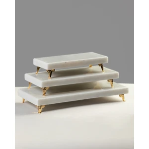 Meralp Tasarım Meralp 3'lü Altın Set Doğal Taş Mermer Sunumluk