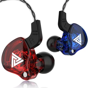 Qkz Ak6 3.5mm Kulak Kablolu Subwoofer Spor Kulaklık, Kablo Uzunluğu: Yaklaşık 1.2m (Mavi ve Kırmızı) (Yurt Dışından)