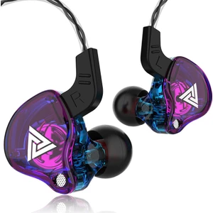 Qkz Ak6 3.5mm Kulak Kablolu Subwoofer Spor Kulaklık, Kablo Uzunluğu: Yaklaşık 1.2m (Mavi ve Kırmızı) (Yurt Dışından)