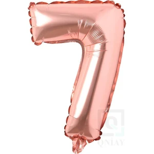 40 cm Bronz Folyo 7 Rakam Balon 6 Inc Parti Sayı Doğumgünü Balonu