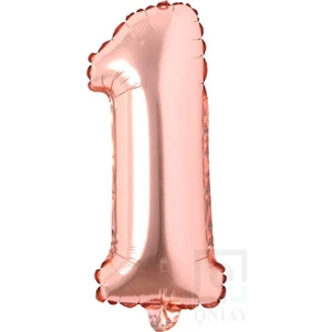 40 cm Bronz Folyo 1 Rakam Balon 16 Inc Parti Sayı Doğumgünü Balonu