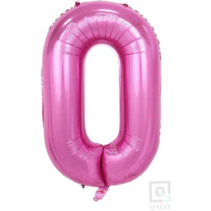 80 cm Pembe Folyo 0 Rakam Balon 34 Inc Parti Sayı Doğumgünü Balonu