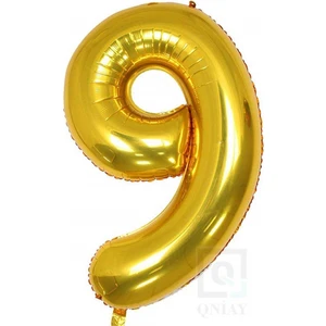 100 cm Gold Altın Folyo 9 Rakam Balon 40 Inc Parti Sayı Doğumgünü Balonu