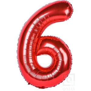 100 cm Kırmızı Folyo 6 Rakam Balon 40 Inc Parti Sayı Doğumgünü Balonu