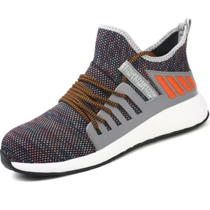 Çelik Burunlu Güvenlik Ayakkabıları Erkek Hafif Nefes Alabilir Delinmez Hafif Sneaker Kaymaz Endüstriyel  Inşaat Iş Ayakkabıları  (Yurt Dışından)