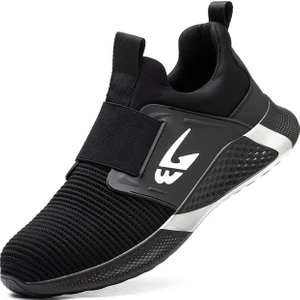 Çelik Burunlu Güvenlik Ayakkabıları Erkek Hafif Nefes Alabilir Delinmez Hafif Sneaker Kaymaz Endüstriyel  Inşaat Iş Ayakkabıları  (Yurt Dışından)