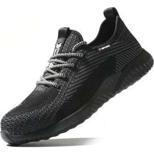 Çelik Burunlu Güvenlik Ayakkabıları Erkek Hafif Nefes Alabilir Delinmez Hafif Sneaker Kaymaz Endüstriyel  Inşaat Iş Ayakkabıları  (Yurt Dışından)