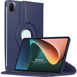 Xiaomi Mi Pad 5 Kılıf 360 Dönerli Stand Deri Lacivert