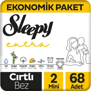 Extra Günlük Aktivite Ekonomik Paket Bebek Bezi 2 Numara Mini 68'li