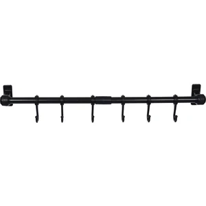 Real West Duvara Monte 6 Kancalı Fincan ve Kaşık Askısı Siyah 50 cm