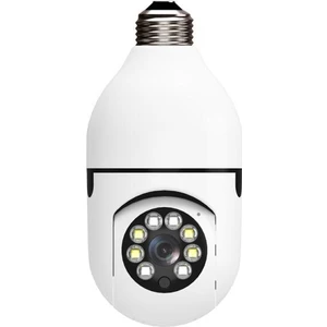 Gece Görüşlü 360 Derece LED Işık 1080P Wifi Kamera Kablosuz Panoramik Ev Güvenlik Balıkgözü Ampul Lamba IP Kamera