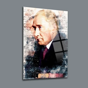 SRD Concept Atatürk 50 Cam Tablo-Atatürk Tablosu