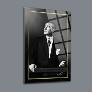 SRD Concept Atatürk 64 Cam Tablo-Atatürk Tablosu