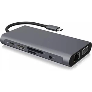 10IN1 Hub 100W 4K HDMI VGA RJ45 Pd USB 3.0 Hub Adaptör Çoklayıcı Macbook Pro Dönüştürücü