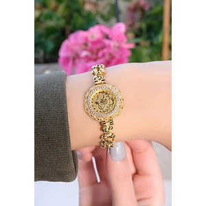 Aytek Gold Tuğralı Dorica Toplu Çerçeveli Bileklik