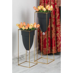 MHK Collection 2'li Metal Ayaklı Saksı