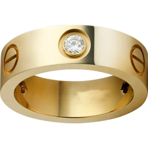 X-lady Accessories Kartier Taşlı Yüzük Gold Renk 19 Numara