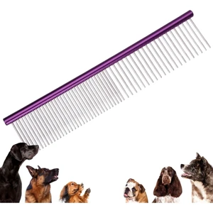 Parlak Metal Köpek Tarağı li Pet Köpek Pire Tımar Tarağı Köpek Tüyü Tarama